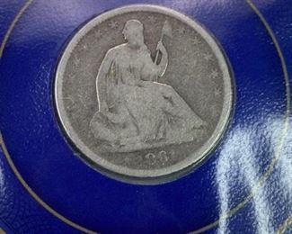 1861-O Seated Liberty Silver Half Dollar, w/ Info