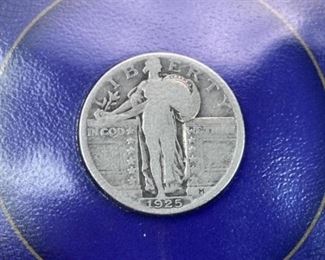 1925 Standing Liberty Silver Quarter w/ Info