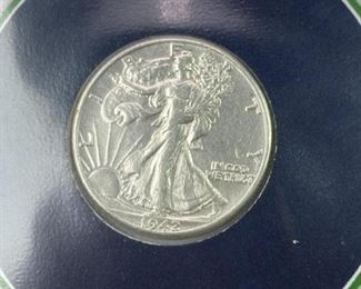 1942 Walking Liberty Silver Half Dollar, AU w/ Inf
