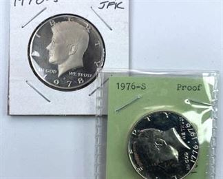 1976-S & 1978-S JFK Proof Half Dollars