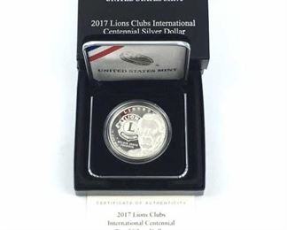 2017 Lions Club Silver Proof Dollar, US Mint