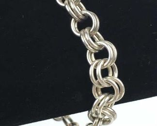 Sterling Silver Double Link Toggle Bracelet