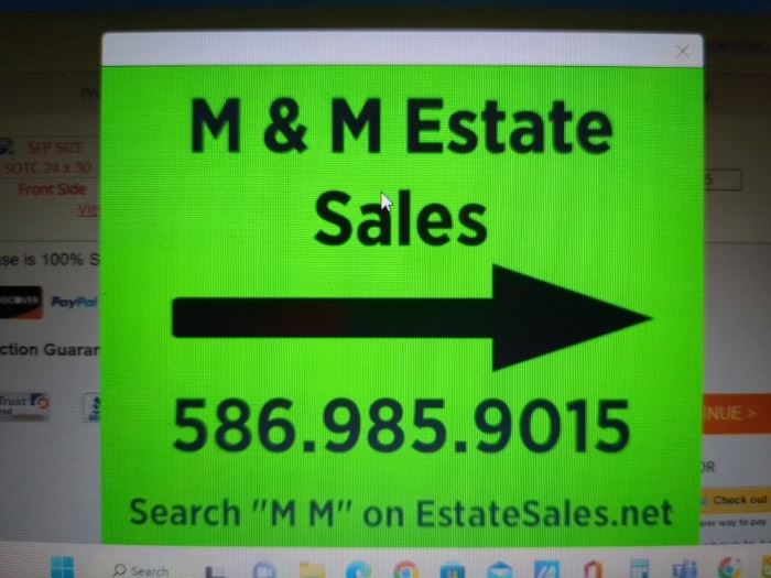 MM Estate Sales New Sign
