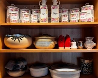 Czechoslovakian canister set, 15 pieces with tops