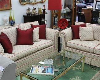 Sofa/loveseat  - glass coffee table