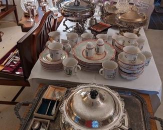 CHINA & SILVER PLATE ITEMS