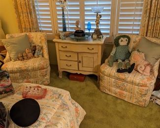 ANTIQUE MARBLE TOP WASH STAND....PAIR OF CLUB CHAIRS