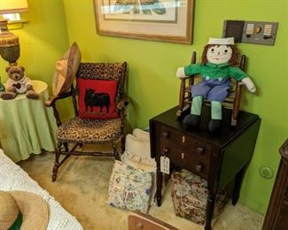 ANTIQUE DROP LEAF SEWING CABINET