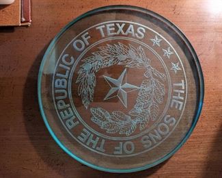 LARGE 10" ETCHED GLASS PLAQUE