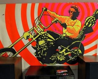 VINTAGE 1970'S PETER FONDA PSYCHEDELIC MOTORCYCLE POSTER