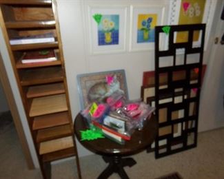 Wood Shelving - Picture Frames - Hard wood Table - Decor items