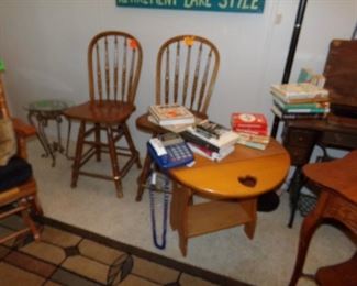 Bar Chairs - Heart cut out table - Ole Phone - BOOKS!!!!!