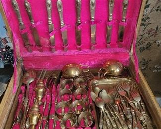 MCM Brass Flatware Set. 150 pc 