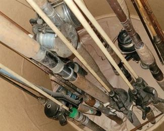 Vintage poles and reels