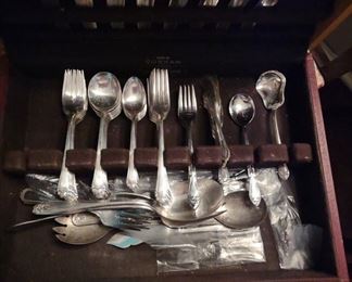 Flateware in original case Cavalier pattern by Gorham Silver  (Silverplate, 1937) Incomplete Set - may sell separately