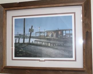 "Dugas Landing": Elton J Louviere signed and numbered