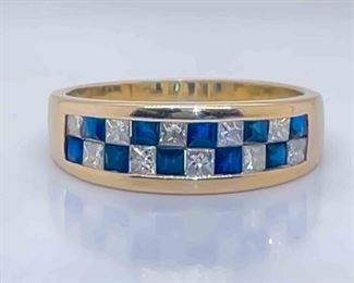 Sapphire and Diamond Estate Ring in1 4k Gold