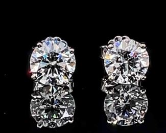 2.32 Carat Diamond Earrings in 14k White Gold