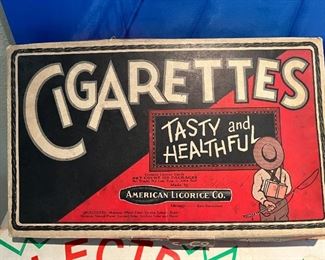 Old candy box for licorice cigarettes