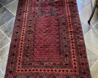 Hand knotted wool on wool Balouchi, Pakistan, 3 x 5'