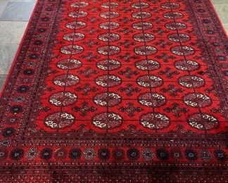 Power loomed wool on cotton Bokhara