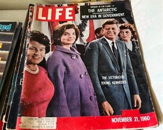 Life Magazines with Kennedys on the covers