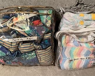 Twin comforters + baby blankets