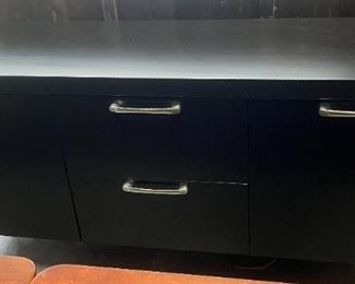 Credenza/Buffet, black with chrome handles and legs