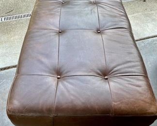 Pottery Barn leather ottoman - 2.5' x 5' (approx)