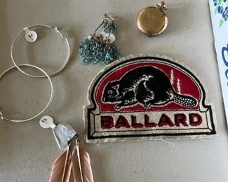 Rolled gold Waltham pocket watch; vintage Ballard HS patch