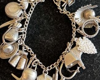 Cowboy Theme Charm Bracelet