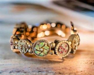 Multi Gemstone Vintage Slide Bracelet