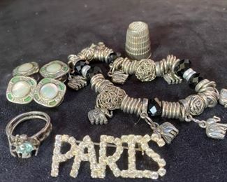 Silver Gemstone Ring, German Thimble Other Costume Jewelry