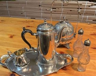 Vintage Meriden Silver Plated Butter Dish With Stand Other pieces