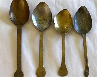 Antique French Brass Porridge Spoons