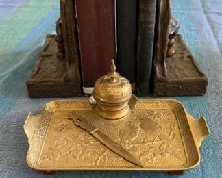 Vintage Desk Set, Books, Bookends Sterling Book Mark