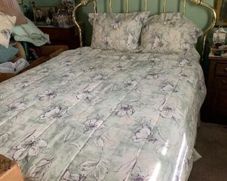 Brass headboard, mattress and box spring. Mattresses may never have been slept on.
Available for presale.
