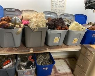 A very small sampling of the wigs we have. Great for Halloween, theater productions, or just to change it up a bit. All handmade with human hair.