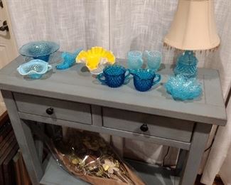 Entry Table & Blue Glass