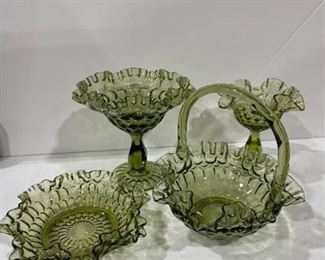 Fenton thumbprint emerald glass (4)