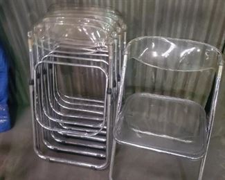 1970s Folding Clear Lucite "Plia" Chairs by Piretti for Castelli, Italy
All the seat sections are present. 