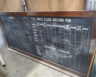 Massive chalkboard came from tye Belmont Baptist Church in SE