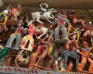 Lead Cowboy and Indian Figures