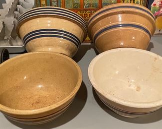 Old Banded Kitchen Bowls