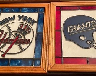 Vintage New York Yankees and Giants Wall Hangings