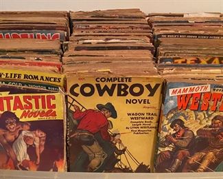 Lots of Old Western, Space, Horror and Sports Themed Pulp Magazines (Most Are in Fair Condition)