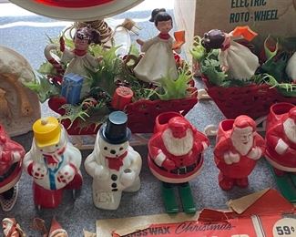 Vintage Figural Plastic Santa Candy Containers