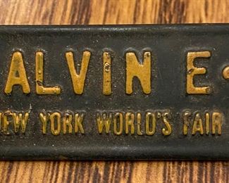 1940 B.F. Goodrich New York World's Fair Personalized DAV Metal Tag