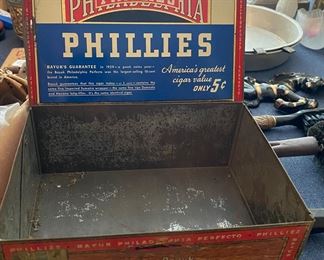 Old Metal Phillies Cigar Box