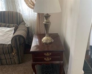 Assorted Pairs of Table Lamps / Mahogany End Tables One As Shown 